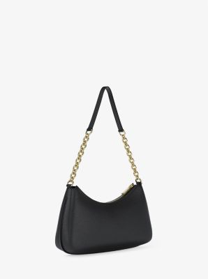 Nolita Medium Pebbled Leather Chain Pochette in BLACK | Michael Kors