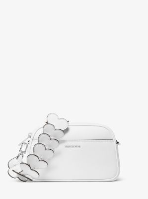 Petit sac à bandoulière pour appareil photo Jet Set en cuir orné d’un cœur