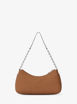 Nolita Medium Nubuck Chain Pochette in LUGGAGE | Michael Kors