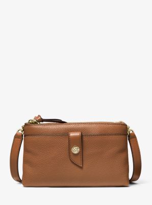 Medium Pebbled Leather Double-Zip Crossbody Bag | Michael Kors