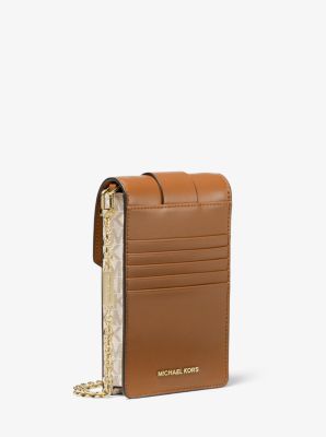 Small Logo and Leather Smartphone Crossbody Bag