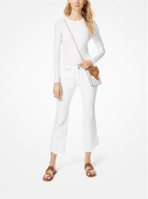 Small Logo and Leather Smartphone Crossbody Bag