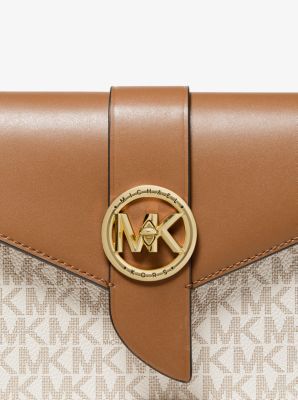 NWT Michael Kors Medium Leather Crossbody Convertible Bag Black Logo $278