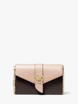 Medium Logo and Leather Convertible Crossbody Bag | Michael Kors