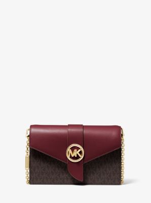 Medium Logo and Leather Convertible Crossbody Bag | Michael Kors