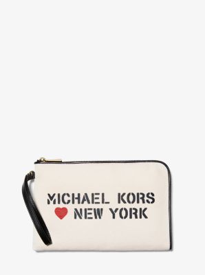 The Michael Medium Canvas New York Pouch | Michael Kors