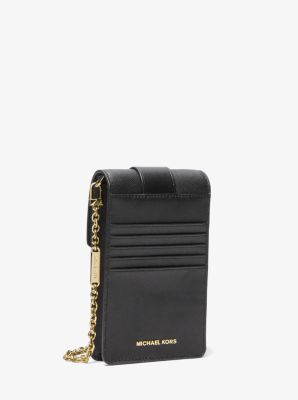 Michael kors Small Saffiano Leather Smartphone Crossbody Bag Black