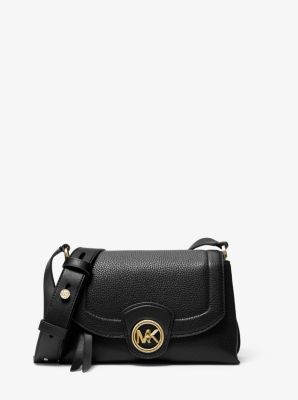 michael kors black and gold crossbody purse