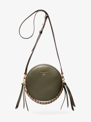 michael michael kors pebble leather circle canteen crossbody