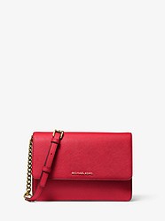 Daniela Large Saffiano Leather Crossbody Bag - BRIGHT RED - 32S0GDDC3L