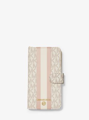 Logo Stripe Wristlet Folio Case For 