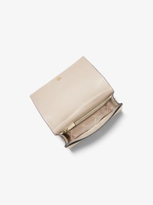 Jet Set Large Studded Pebbled Leather Crossbody Bag