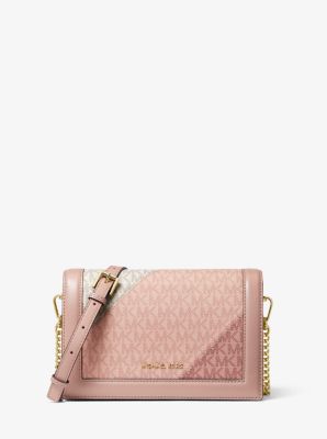 Jet Set Large Color Block Logo And Leather Crossbody Bag Michael Kors