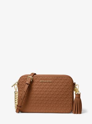 ginny medium clear and leather crossbody bag