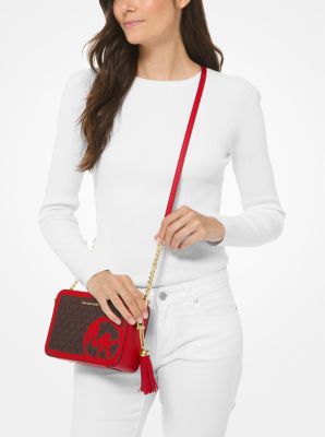 Ginny Medium Brushstroke Logo Crossbody Bag Michael Kors