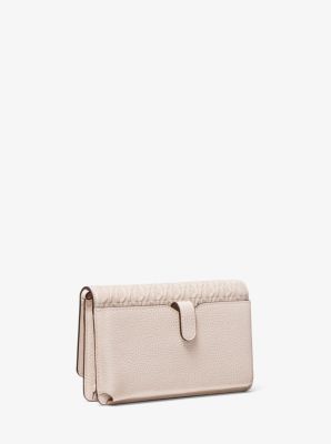 logo and leather convertible crossbody bag