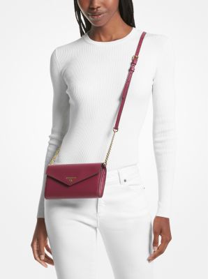 Large Crossgrain Leather Smartphone Convertible Crossbody Bag