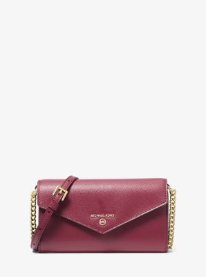 Michael kors large 2025 crossgrain leather crossbody clutch