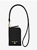Small Jet Set Charm Leather Card Case Lanyard image number 0