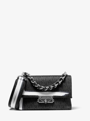 michael kors black and white handbag