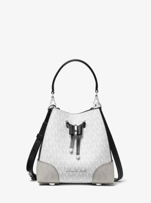 THE BAG REVIEW: MICHAEL KORS MERCER GALLERY EXTRA-SMALL COLOR-BLOCK LOGO  BUCKET CROSSBODY BAG 