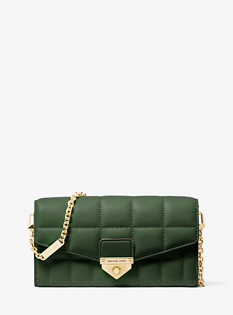 MK Soho Large Quilted Leather Convertible Shoulder Bag - Amazon Green - Michael Kors