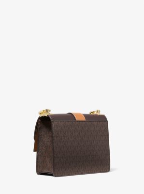 Greenwich Small Color Block Logo and Saffiano Leather Crossbody Bag