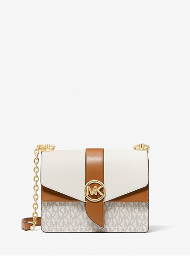 Greenwich Small Color-block Logo And Saffiano Leather Crossbody Bag | Michael Kors