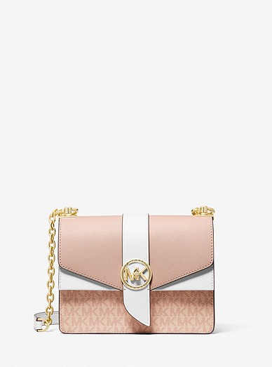 Greenwich Small Color-block Logo And Saffiano Leather Crossbody Bag | Michael  Kors