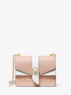 Michael Kors Marilyn Small Color-block Saffiano Leather Crossbody Bag in  Natural