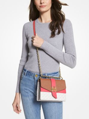 Greenwich Small Color-Block Logo and Saffiano Leather Crossbody Bag image number 3