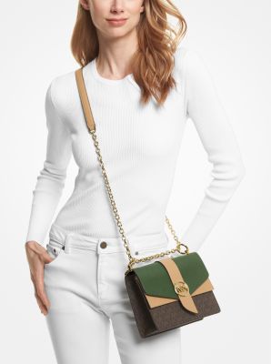 Michael Kors Greenwich Small Color-Block Logo and Saffiano Leather  Crossbody Bag