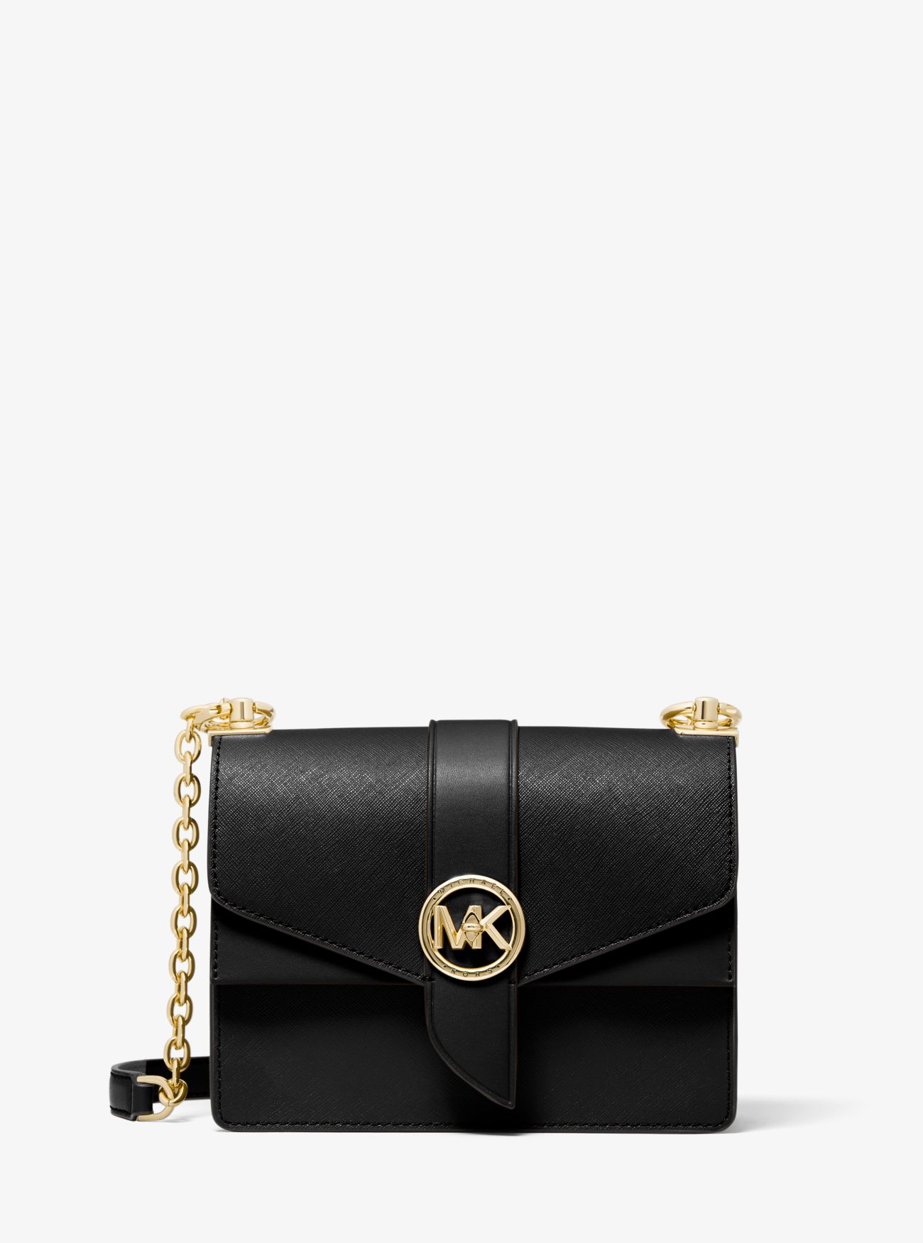 MK Greenwich Small Saffiano Leather Crossbody Bag - Black - Michael Kors