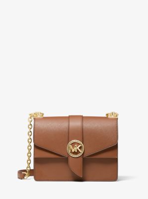 Michael Kors Ladies Ivory/Acorn Small Logo Smartphone Crossbody Bag