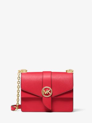 MICHAEL Michael Kors, Bags, Michael Kors Red Handbag With Gold Chain Link