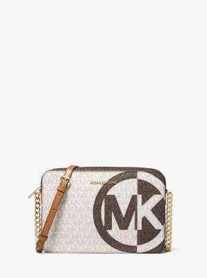 Jet Set Large Two Tone Logo Crossbody Bag Michael Kors