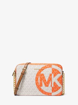 Jet Set Large Two Tone Logo Crossbody Bag Michael Kors