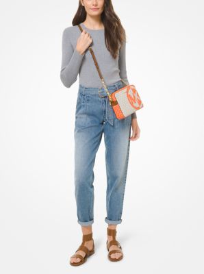 Jet Set Large Two-Tone Logo Crossbody Bag image number 2