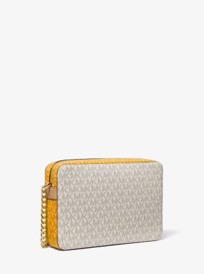 Jet Set Large Two-Tone Logo Crossbody Bag in SUN MULTI | Michael Kors