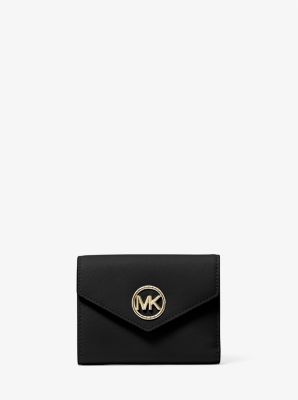 Michael Kors Black Leather Short Jet Set Trifold Wallet Michael