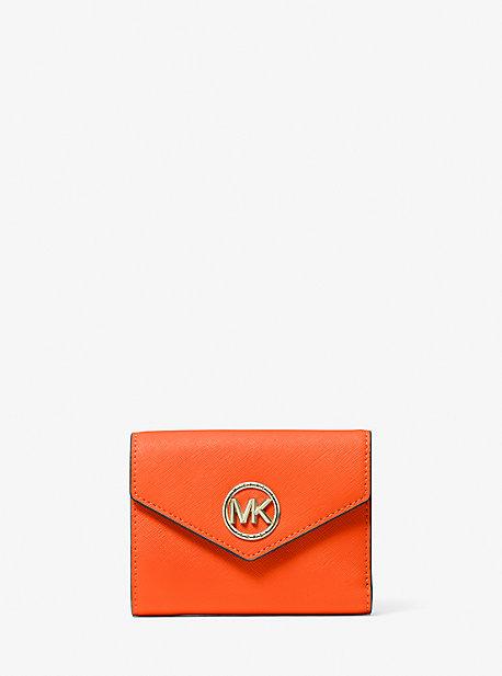 Carmen Medium Saffiano Leather Tri-Fold Envelope Wallet | Michael Kors