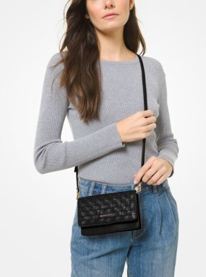 Jet Set Small Pebbled Leather Smartphone Convertible Crossbody Bag