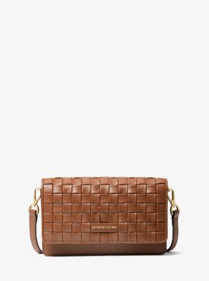 Jet Set Small Woven Leather Smartphone Convertible Crossbody Bag | Michael  Kors