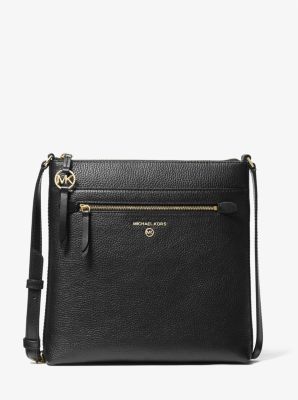 Michael Kors Jet Set Leather Cross-Body Bag in Gray