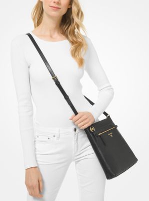 Michael Kors Jet Set Travel Leather Crossbody Clutch - Macy's