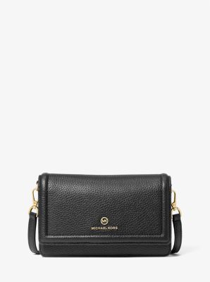 Michael Kors Women's Jet Set Crossbody Leather Bag, Black, Large