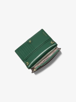 Jet Set Small Pebbled Leather Smartphone Convertible Crossbody Bag in MOSS | Michael Kors