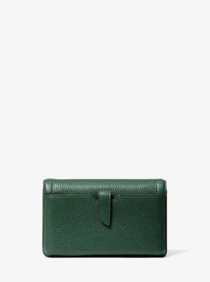 Jet Set Small Pebbled Leather Smartphone Convertible Crossbody Bag in MOSS | Michael Kors