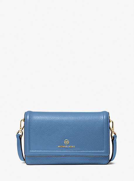 Michaelkors Jet Set Small Pebbled Leather Smartphone Convertible Crossbody Bag,FRENCH BLUE