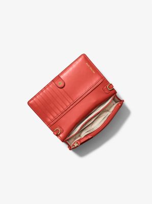 Jet Set Small Pebbled Leather Smartphone Convertible Crossbody Bag in SPICED CORAL | Michael Kors